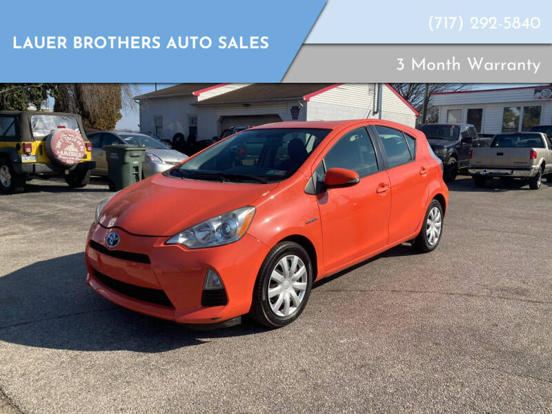 2012 Toyota Prius c for sale at LAUER BROTHERS AUTO SALES in Dover PA