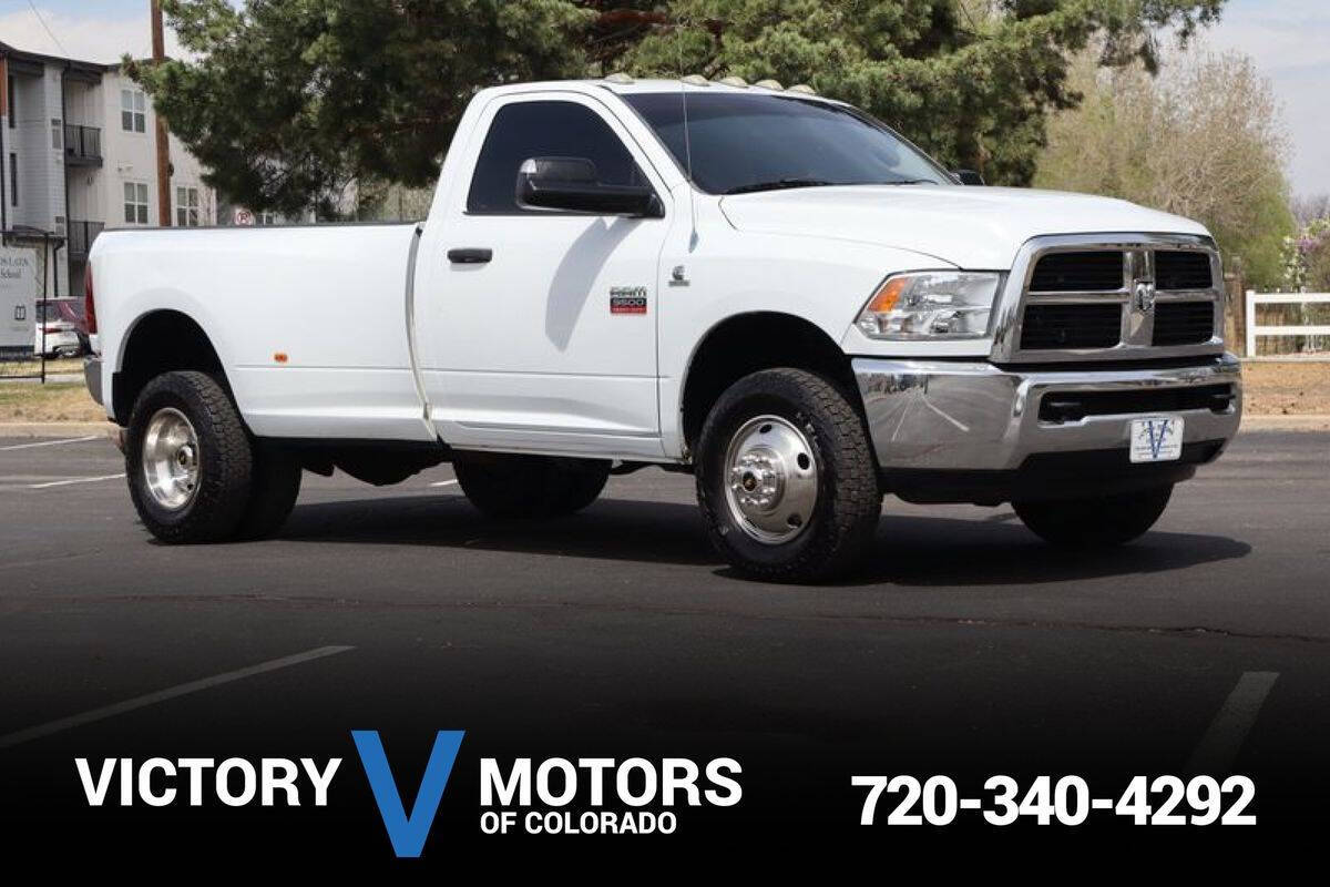 White 2012 Ram 3500 ST 4x4 ST 2dr Regular Cab 8 ft. LB DRW Pickup 1