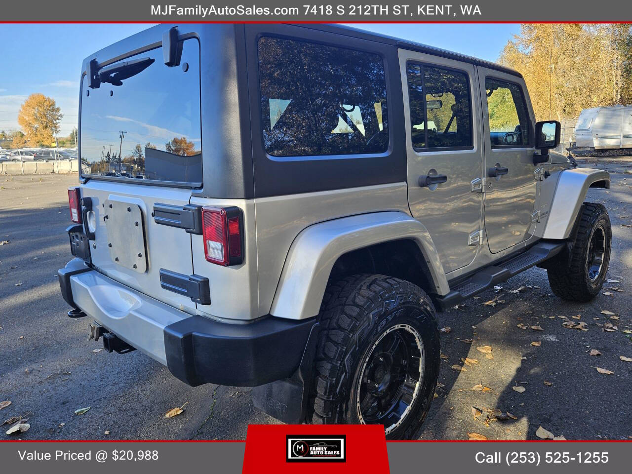 2012 Jeep Wrangler Unlimited for sale at MJ FAMILY AUTO SALES in Kent, WA