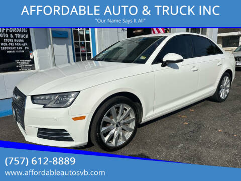 2017 Audi A4 for sale at AFFORDABLE AUTO & TRUCK INC in Virginia Beach VA