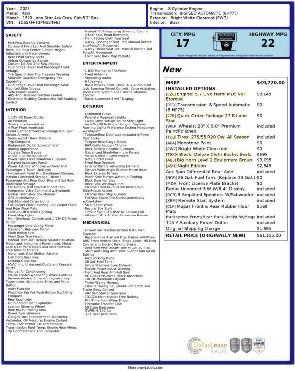 2023 RAM 1500 Lone Star