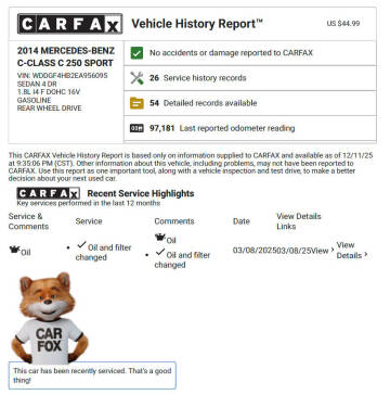 2014 Mercedes-Benz C-Class C 250 Sport