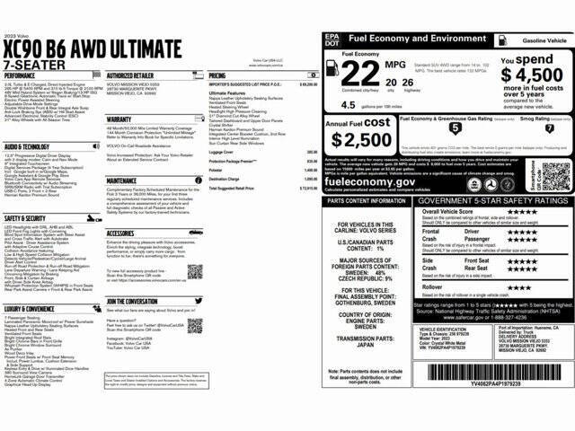 2023 Volvo XC90 B6 Ultimate Bright Theme 7P