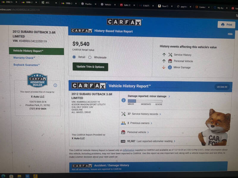 2012 Subaru Outback 3.6R Limited