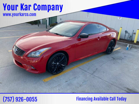 2011 Infiniti G37 Coupe for sale at Your Kar Company in Norfolk VA