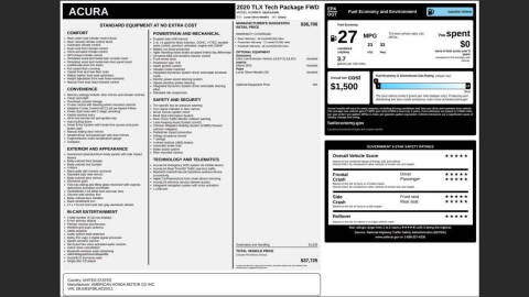 2020 Acura TLX w/Tech