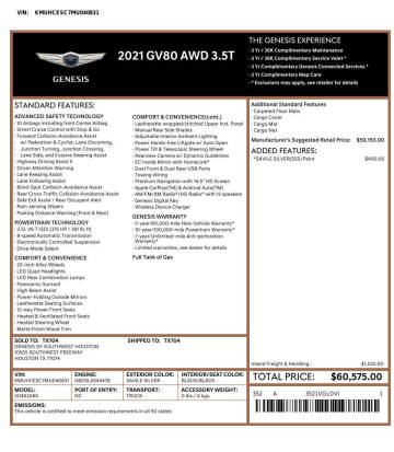 2021 Genesis GV80