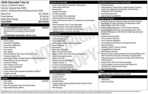 2026 Chevrolet Trax LS