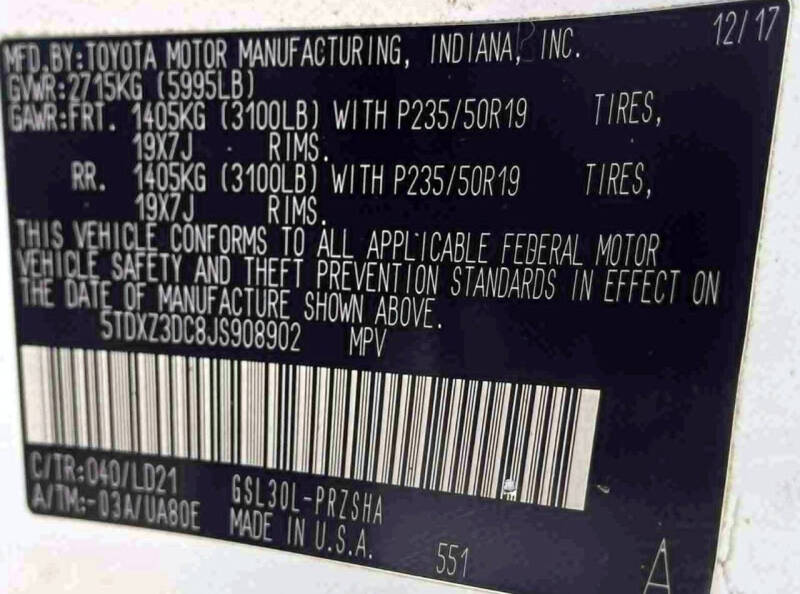 2018 Toyota Sienna SE Premium 8-Passenger