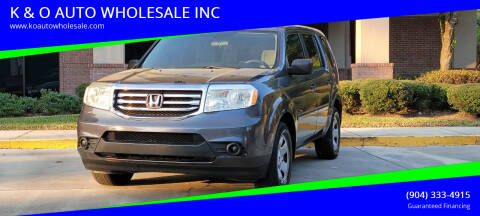 2013 Honda Pilot for sale at K & O AUTO WHOLESALE INC in Jacksonville FL