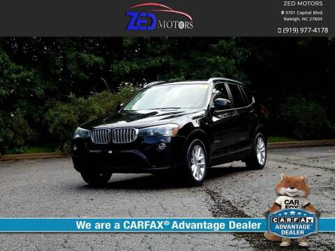 2017 BMW X3 for sale at Zed Motors in Raleigh NC