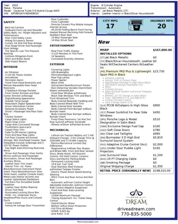 2022 Porsche Cayenne Turbo S E-Hybrid Coupe
