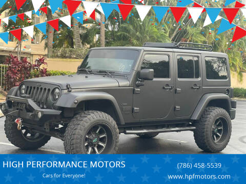 2018 Jeep Wrangler JK Unlimited for sale at HIGH PERFORMANCE MOTORS in Hollywood FL