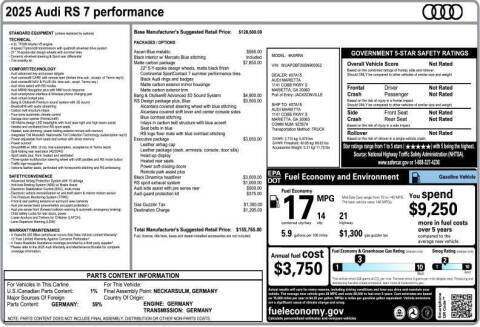 2025 Audi RS 7 Performance 4.0T quattro