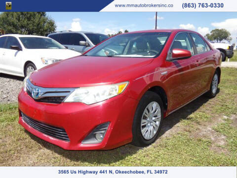 2012 Toyota Camry Hybrid for sale at M & M AUTO BROKERS INC in Okeechobee FL