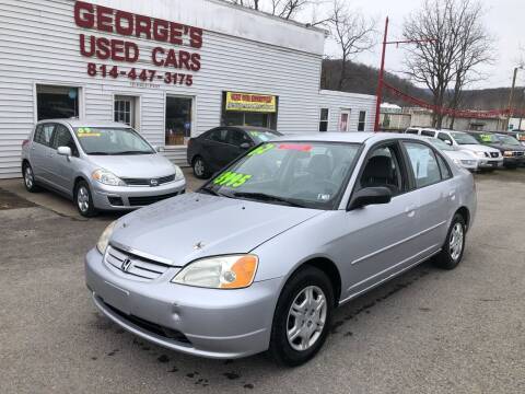 2002 Honda Civic for sale at George's Used Cars Inc in Orbisonia PA