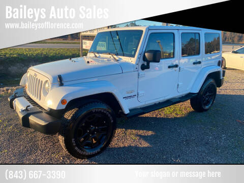 2013 Jeep Wrangler Unlimited for sale at Baileys Truck and Auto Sales in Effingham SC