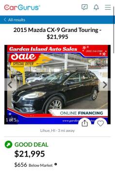 2015 Mazda CX-9 for sale at Garden Island Auto Sales in Lihue HI