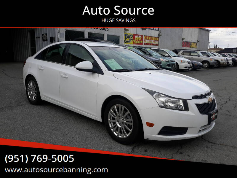 2012 Chevrolet Cruze for sale at Auto Source in Banning CA
