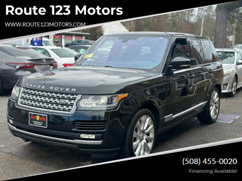 2016 Land Rover Range Rover for sale at Route 123 Motors in Norton MA