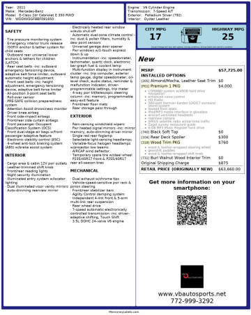 2011 Mercedes-Benz E-Class E 350