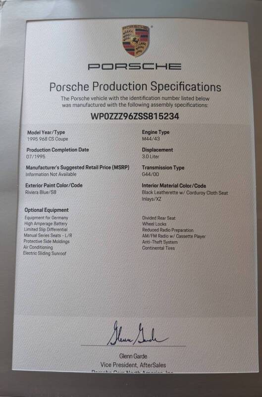 1995 Porsche 968