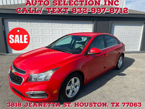 2015 Chevrolet Cruze for sale at Auto Selection Inc. in Houston TX