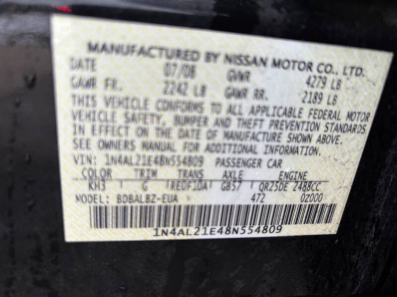 2008 Nissan Altima 2.5 S