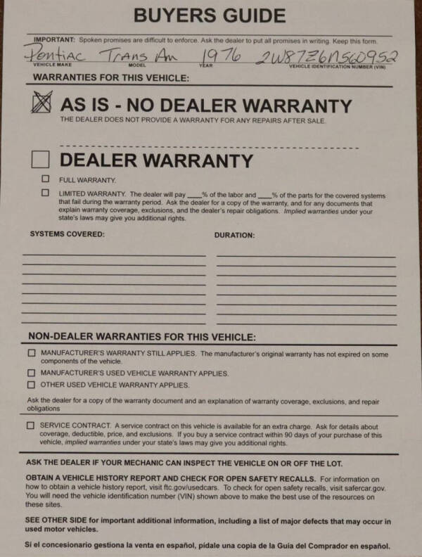 1976 Pontiac Trans Am