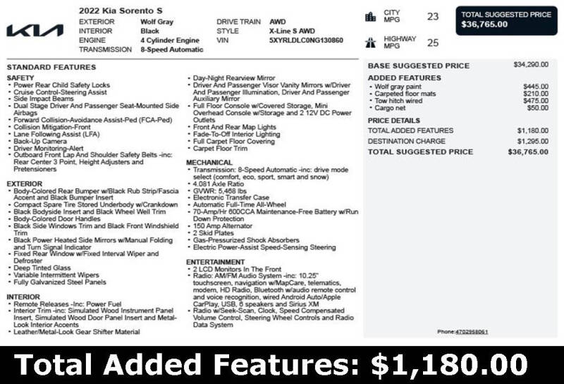 2022 Kia Sorento X-Line S