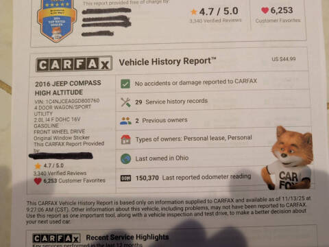 2016 Jeep Compass High Altitude