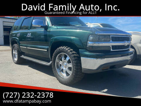 2004 Chevrolet Tahoe for sale at David Family Auto, Inc. in New Port Richey FL
