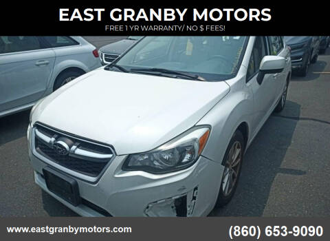 2013 Subaru Impreza for sale at EAST GRANBY MOTORS in East Granby CT