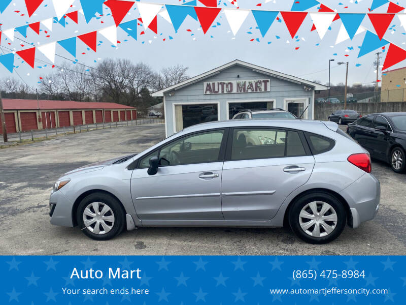 2016 Subaru Impreza for sale at Auto Mart in Jefferson City TN