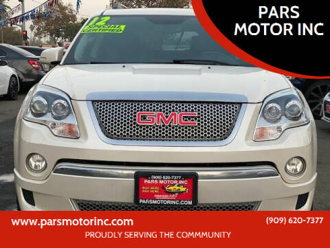 2012 GMC Acadia for sale at PARS MOTOR INC in Pomona CA