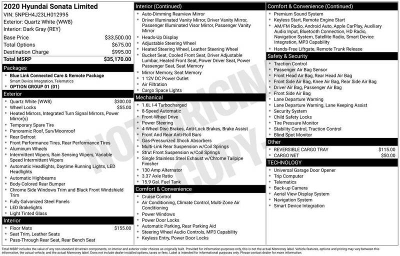2020 Hyundai Sonata Limited