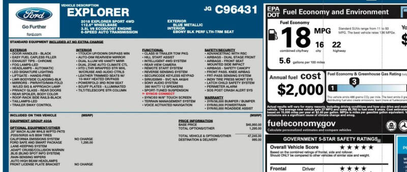 2018 Ford Explorer Sport