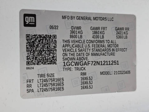 2022 Chevrolet Express 2500