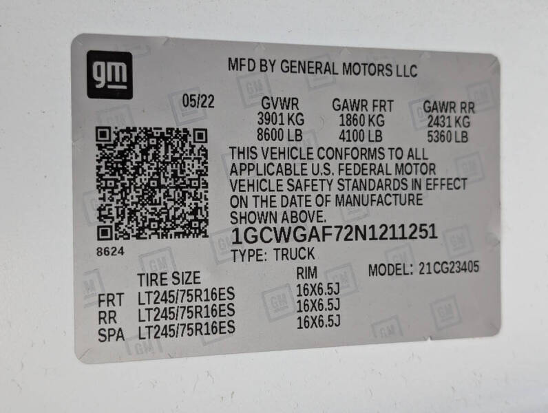 2022 Chevrolet Express 2500