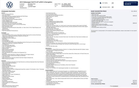 2019 Volkswagen Golf R 4Motion