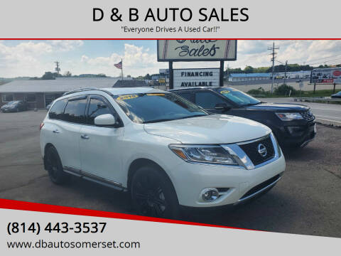 2015 Nissan Pathfinder for sale at D & B AUTO SALES in Somerset PA
