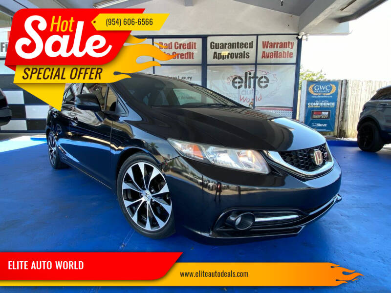 2013 Honda Civic for sale at ELITE AUTO WORLD in Fort Lauderdale FL
