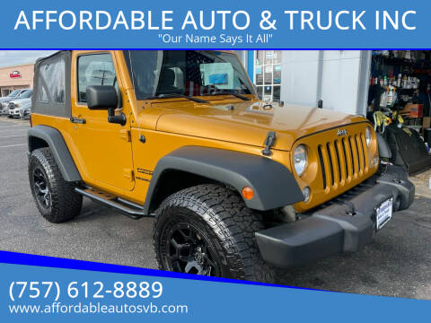 2014 Jeep Wrangler for sale at AFFORDABLE AUTO & TRUCK INC in Virginia Beach VA