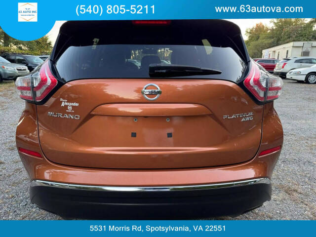 2015 Nissan Murano for sale at 63 Auto Inc in Spotsylvania, VA