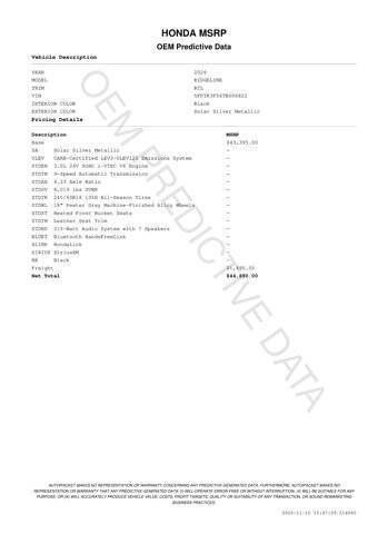 2026 Honda Ridgeline RTL