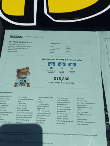 2017 GMC Acadia SLE-2