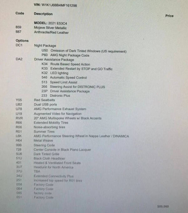 2021 Mercedes-Benz E-Class AMG E 53