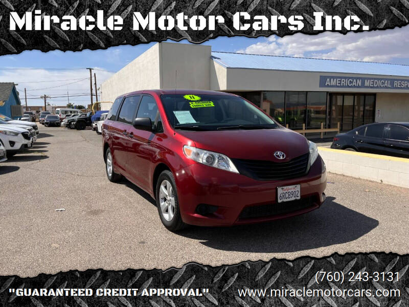 2011 Toyota Sienna for sale at Miracle Motor Cars Inc. in Victorville CA