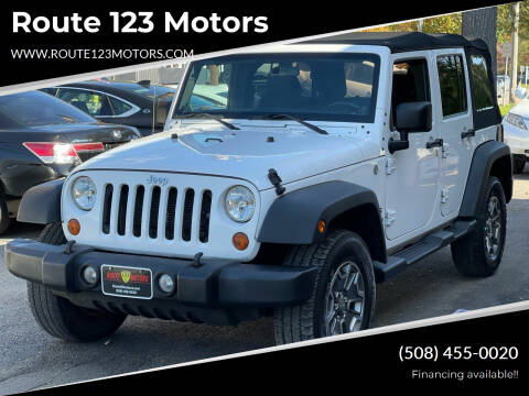 2012 Jeep Wrangler Unlimited for sale at Route 123 Motors in Norton MA