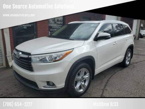 2016 Toyota Highlander for sale at One Source Automotive Solutions in Braselton GA